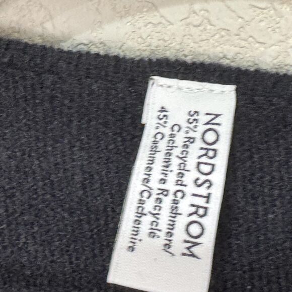 Nordstrom Sweater Womens One Size Black Cashmere Open Front Cardigan Wrap Poncho - Picture 3 of 6